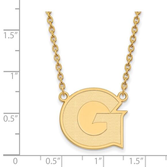 14k Yellow Gold Georgetown U Large Initial G Pendant Necklace - Picture 3 of 5